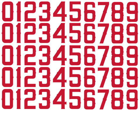 Los Angeles Angels of Anaheim Baseball Helmet Jersey Style Vinyl Number Decal Sheet Set of 50 #0-9 - Pick Color & Size