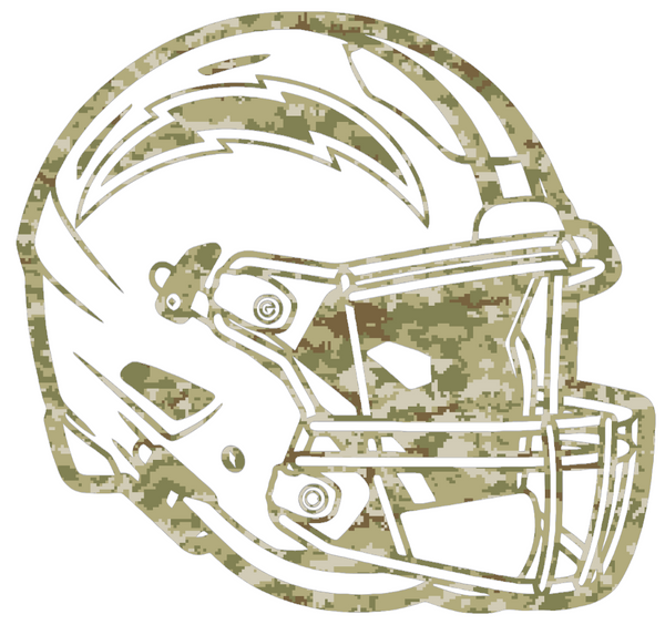 Los Angeles Chargers Football Helmet Salute to Service Camouflage Camo Vinyl Decal PICK SIZE