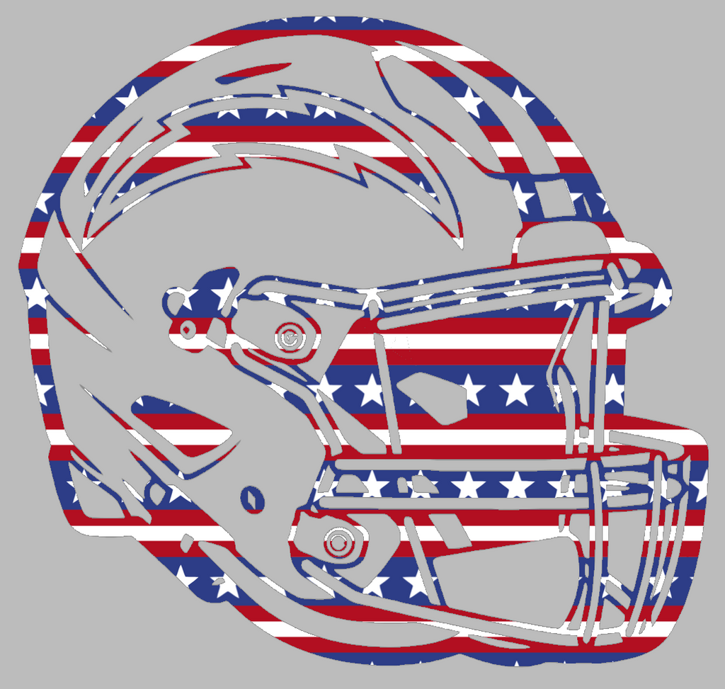 Los Angeles Chargers Football Helmet Stars & Stripes USA American Flag Vinyl Decal PICK SIZE