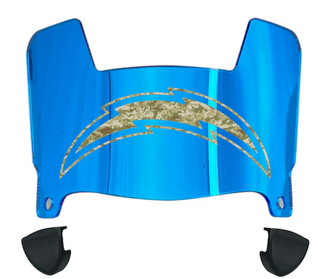 Los Angeles Chargers Limited Edition Mini Football Helmet Shield Visor w/ Clips - PICK VISOR & LOGO COLOR