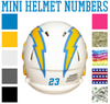 Los Angeles Chargers Jersey Style Vinyl Number Decal Sheet Set of 50 #0-9 - Pick Color & Size