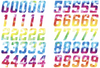 Los Angeles Chargers Jersey Style Vinyl Number Decal Sheet Set of 50 #0-9 - Pick Color & Size