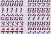 Los Angeles Chargers Jersey Style Vinyl Number Decal Sheet Set of 50 #0-9 - Pick Color & Size