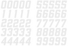 Los Angeles Chargers Jersey Style Vinyl Number Decal Sheet Set of 50 #0-9 - Pick Color & Size