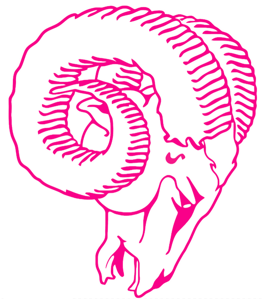 Los Angeles Rams Hot Pink Retro Throwback Logo Premium DieCut Vinyl Decal PICK SIZE