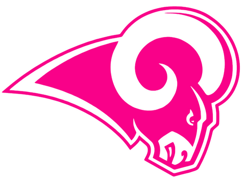 Los Angeles Rams Hot Pink Retro Throwback Logo Premium DieCut Vinyl Decal PICK SIZE