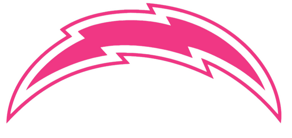 Los Angeles Chargers HOT PINK Team Logo Premium DieCut Vinyl Decal PICK SIZE