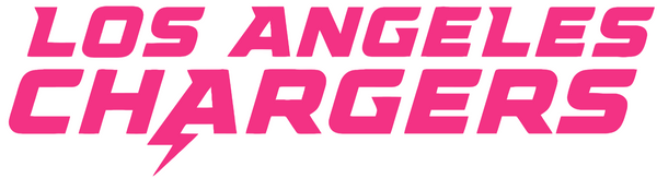 Los Angeles Chargers HOT PINK Team Name Logo Premium DieCut Vinyl Decal PICK SIZE