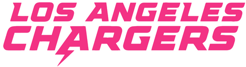 Los Angeles Chargers HOT PINK Team Name Logo Premium DieCut Vinyl Decal PICK SIZE