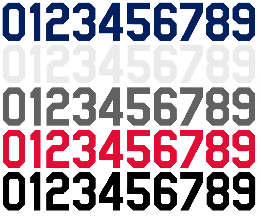 Los Angeles Dodgers Baseball Helmet Jersey Style Vinyl Number Decal Sheet Set of 50 #0-9 - Pick Color & Size