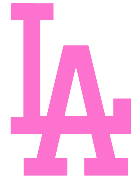 Los Angeles Dodgers Pink Mothers Day Breast Cancer Awareness Team Logo Vinyl Decal PICK SIZE