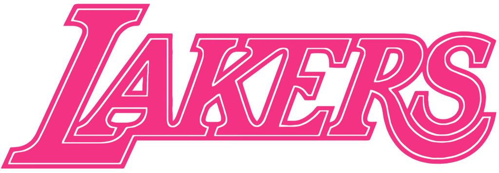 Los Angeles Lakers HOT PINK Team Name Logo Premium DieCut Vinyl Decal PICK SIZE
