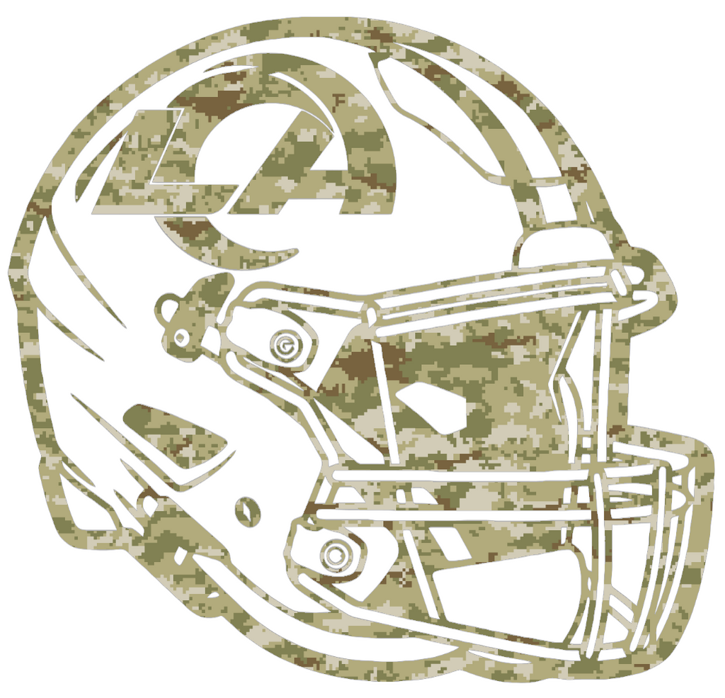 Los Angeles Rams Football Helmet Salute to Service Camouflage Camo Vinyl Decal PICK SIZE