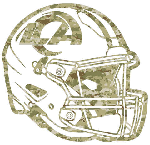 Los Angeles Rams Football Helmet Salute to Service Camouflage Camo Vinyl Decal PICK SIZE