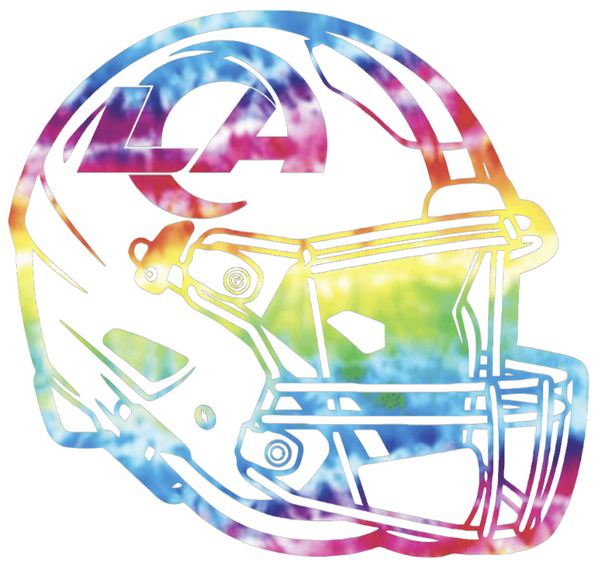 Los Angeles Rams Crucial Catch Cancer Football Helmet Tie Dye Vinyl Decal PICK SIZE