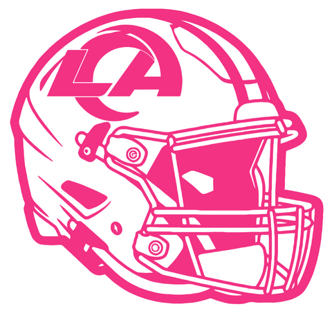 Los Angeles Rams HOT PINK Football Helmet Premium DieCut Vinyl Decal PICK SIZE