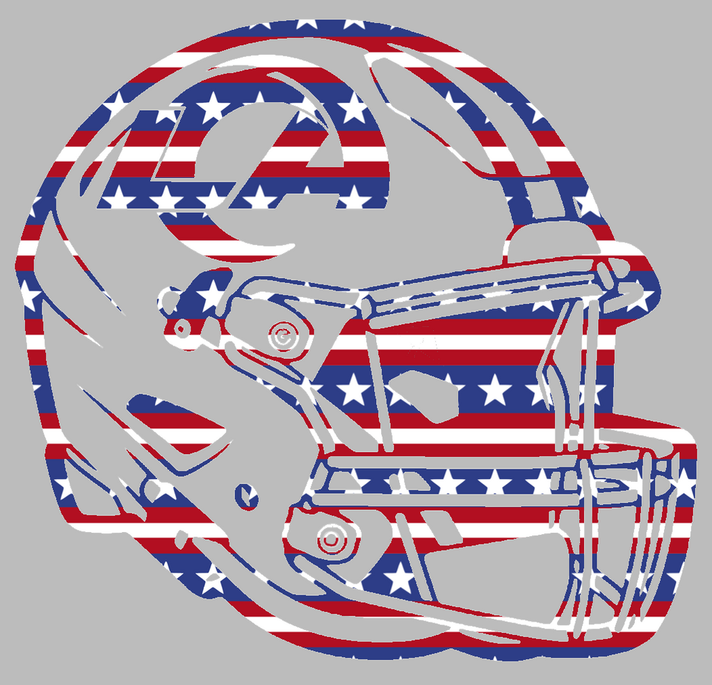 Los Angeles Rams Football Helmet Stars & Stripes USA American Flag Vinyl Decal PICK SIZE