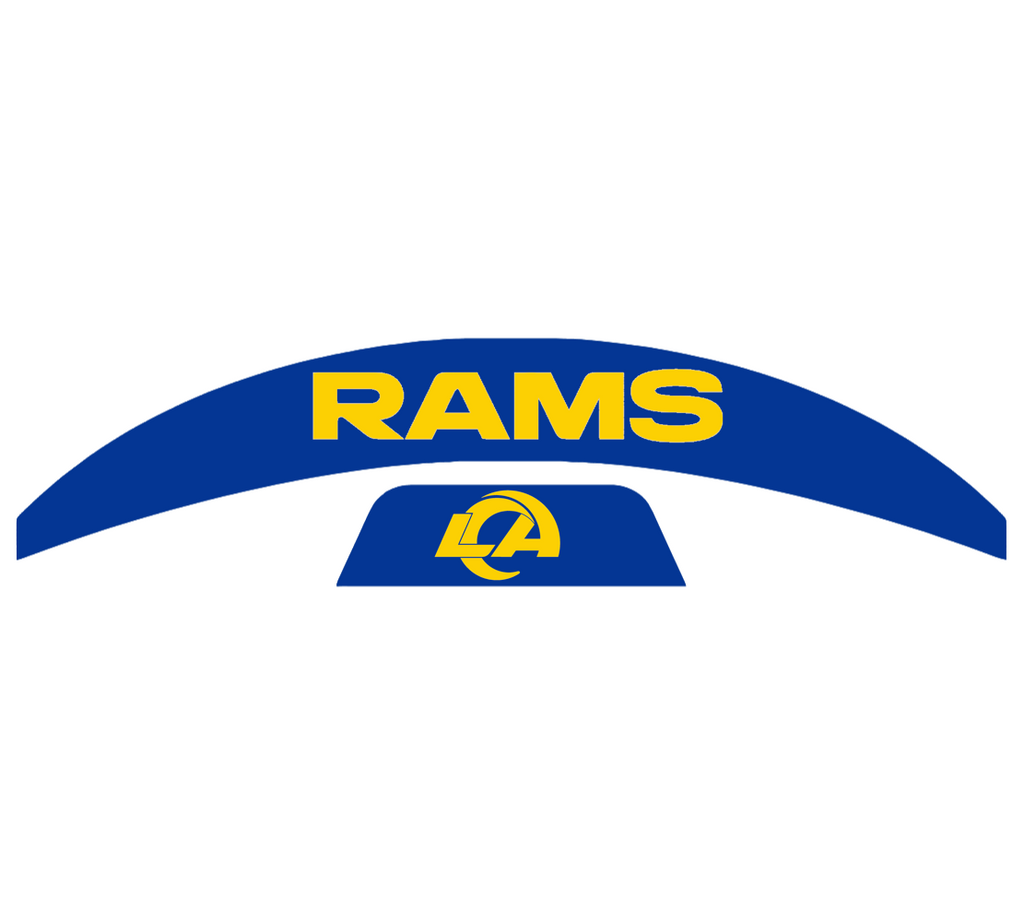 Los Angeles Rams MIDI Mid Size SpeedFlex Football Helmet Front & Back Bumper Decal Set - Pick Color