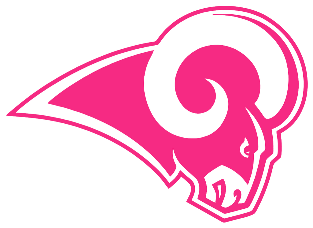 St Louis Rams HOT PINK Team Logo Premium DieCut Vinyl Decal PICK SIZE