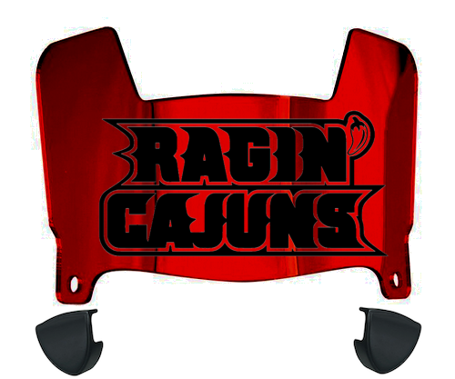 Louisiana Rajin Cajuns Mini Football Helmet Visor Shield w/ Clips - PICK VISOR & LOGO COLOR - SportsJewelryProShop
