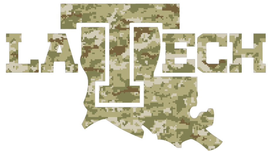 Louisiana Tech Bulldogs Alternate Logo Salute to Service Camouflage Camo Vinyl Decal PICK SIZE