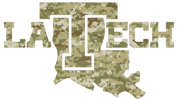 Louisiana Tech Bulldogs Alternate Logo Salute to Service Camouflage Camo Vinyl Decal PICK SIZE