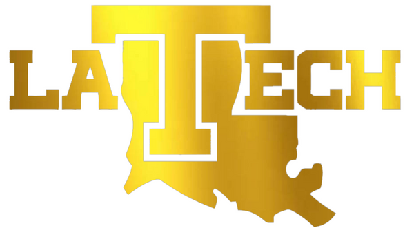 Louisiana Tech Bulldogs GOLD CHROME MIRROR Alternate Logo Premium DieCut Vinyl Decal PICK SIZE
