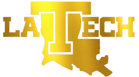 Louisiana Tech Bulldogs GOLD CHROME MIRROR Alternate Logo Premium DieCut Vinyl Decal PICK SIZE