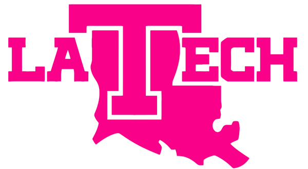 Louisiana Tech Bulldogs Hot Pink Alternate Logo Premium DieCut Vinyl Decal PICK SIZE