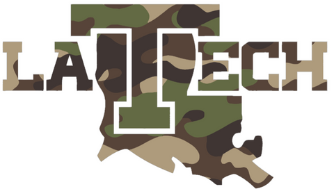 Louisiana Tech Bulldogs Woodland Camo Camouflage Alternate Logo Premium DieCut Vinyl Decal PICK SIZE