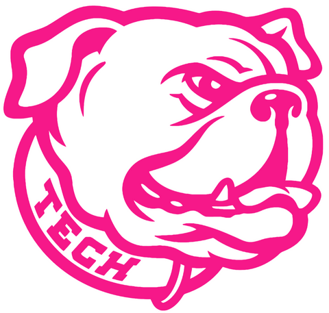 Louisiana Tech Bulldogs Hot Pink Mascot Logo Premium DieCut Vinyl Decal PICK SIZE