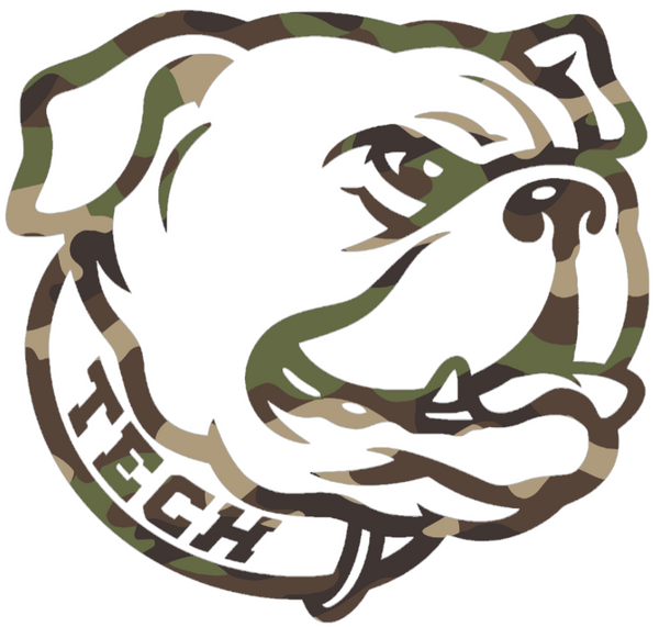 Louisiana Tech Bulldogs Woodland Camo Camouflage Mascot Logo Premium DieCut Vinyl Decal PICK SIZE
