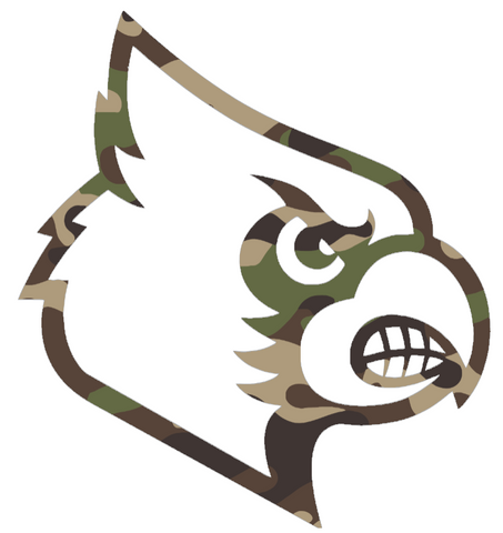 Louisville Cardinals Woodland Camo Camouflage Team Logo Premium DieCut Vinyl Decal PICK SIZE