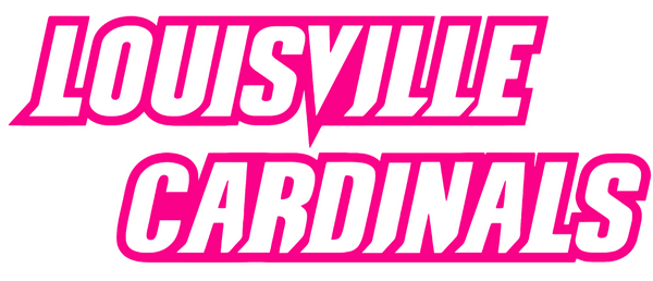 Louisville Cardinals Hot Pink Team Name Logo Premium DieCut Vinyl Decal PICK SIZE