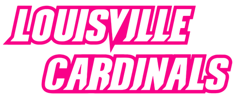 Louisville Cardinals Hot Pink Team Name Logo Premium DieCut Vinyl Decal PICK SIZE