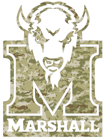 Marshall Thundering Herd Alternate Logo Salute to Service Camouflage Camo Vinyl Decal PICK SIZE