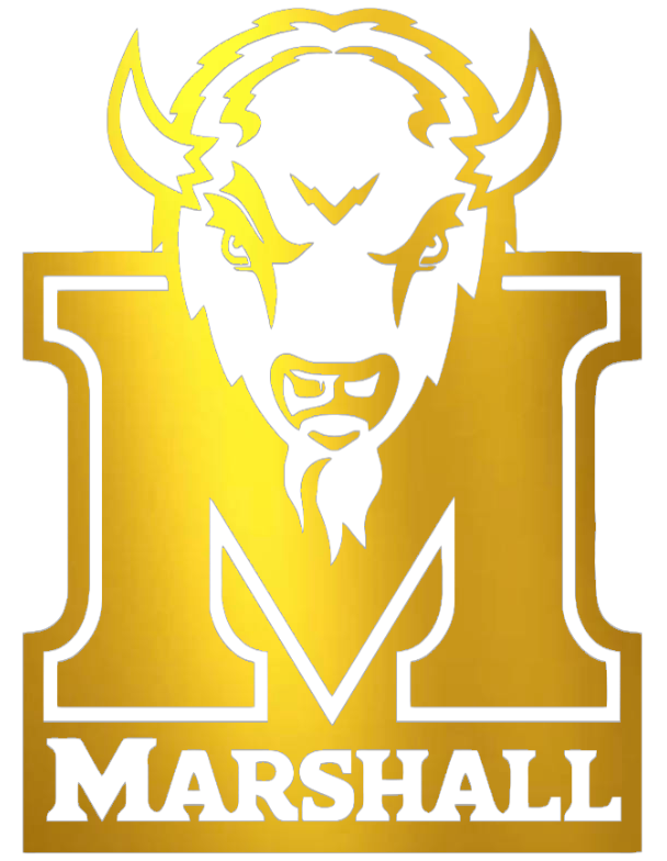 Marshall Thundering Herd GOLD CHROME MIRROR Alternate Logo Premium DieCut Vinyl Decal PICK SIZE