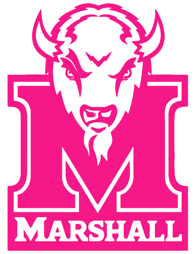 Marshall Thundering Herd Hot Pink Alternate Logo Premium DieCut Vinyl Decal PICK SIZE
