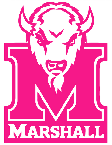 Marshall Thundering Herd Hot Pink Alternate Logo Premium DieCut Vinyl Decal PICK SIZE