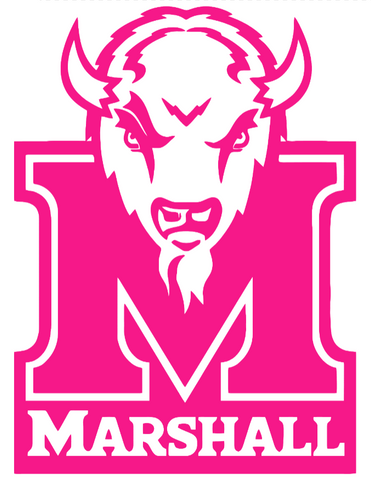 Marshall Thundering Herd Hot Pink Alternate Logo Premium DieCut Vinyl Decal PICK SIZE