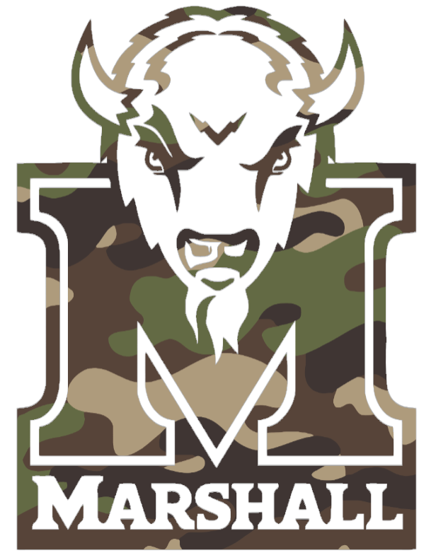 Marshall Thundering Herd Woodland Camo Camouflage Alternate Logo Premium DieCut Vinyl Decal PICK SIZE
