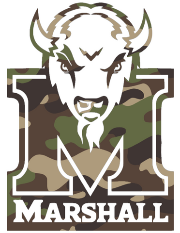 Marshall Thundering Herd Woodland Camo Camouflage Alternate Logo Premium DieCut Vinyl Decal PICK SIZE