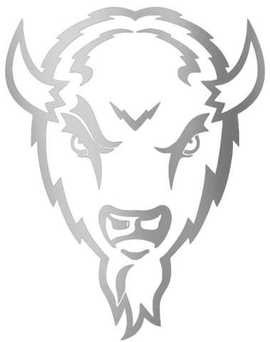 Marshall Thundering Herd SILVER CHROME MIRROR Mascot Logo Premium DieCut Vinyl Decal PICK SIZE