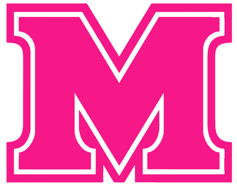Marshall Thundering Herd Hot Pink M Logo Premium DieCut Vinyl Decal PICK SIZE