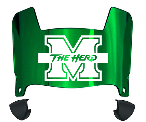 Marshall Thundering Herd Mini Football Helmet Visor Shield w/ Clips - PICK VISOR & LOGO COLOR