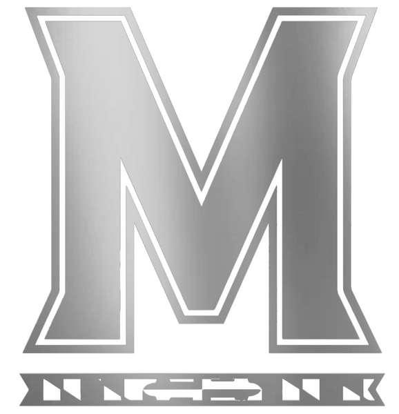 Maryland Terrapins SILVER CHROME MIRROR Team Logo Premium DieCut Vinyl Decal PICK SIZE