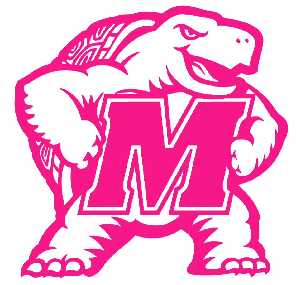 Maryland Terrapins Hot Pink Mascot Logo Premium DieCut Vinyl Decal PICK SIZE