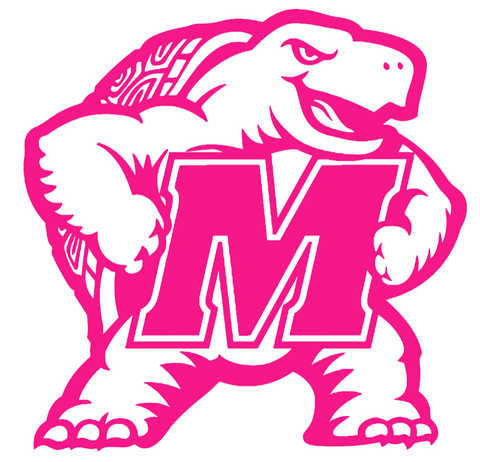 Maryland Terrapins Hot Pink Mascot Logo Premium DieCut Vinyl Decal PICK SIZE