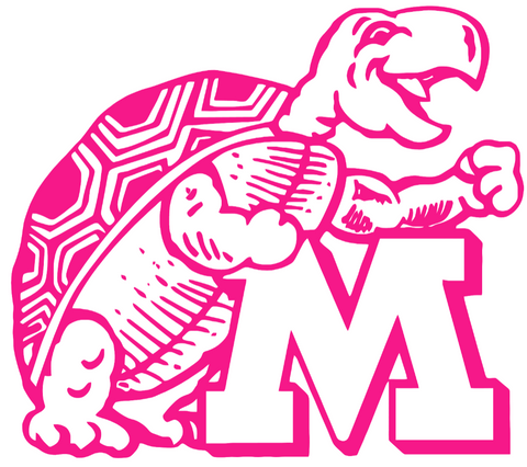 Maryland Terrapins Hot Pink Retro Throwback Logo Premium DieCut Vinyl Decal PICK SIZE