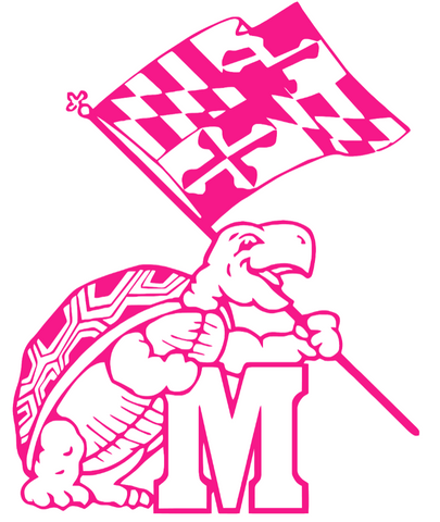 Maryland Terrapins Hot Pink Retro Throwback Logo Premium DieCut Vinyl Decal PICK SIZE